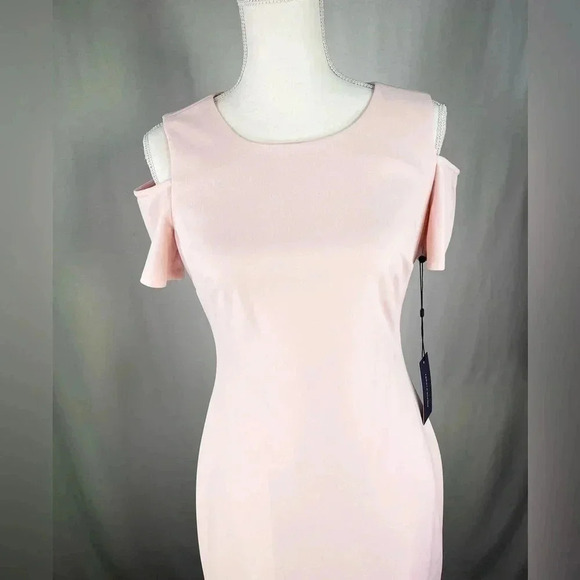 Tommy Hilfiger Dress Pencil Dress Soft Pink Off Shoulder NWT  Size 4 - Picture 2 of 10